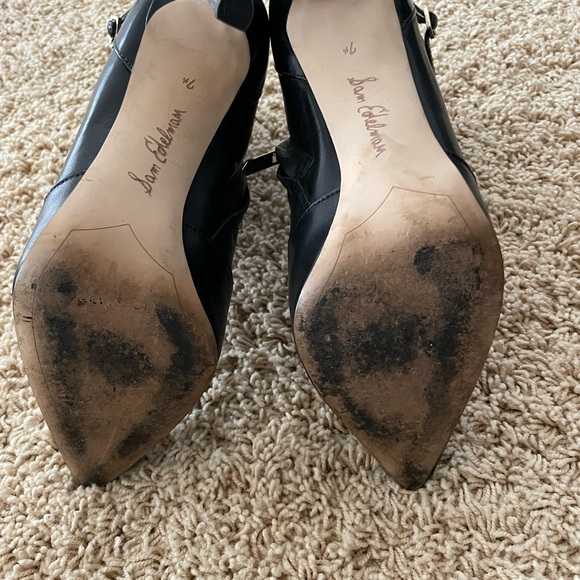 Same Edelman Pointy Toe Lace Up Bootie 7.5 Black - Picture 6 of 12